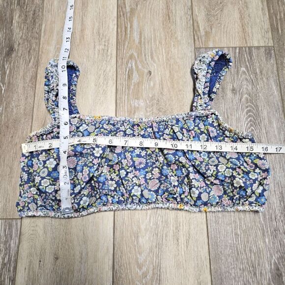 American Eagle Micro Floral Mixed Media Cropped Bralett Cami Tube Top Womens XL - Picture 6 of 10